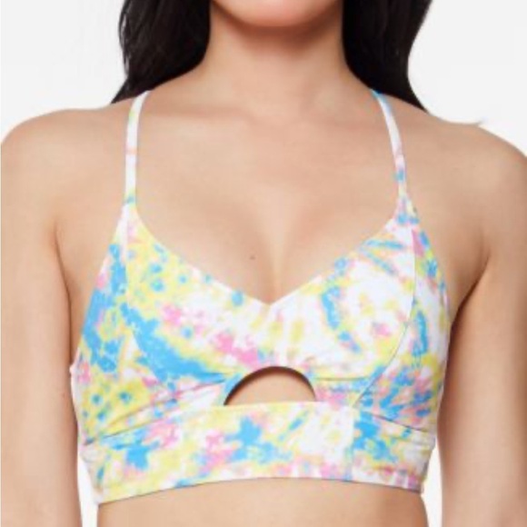 Jessica Simpson Tie-Dyed Cropped Keyhole Cami Bikini Top NWT - Picture 1 of 12